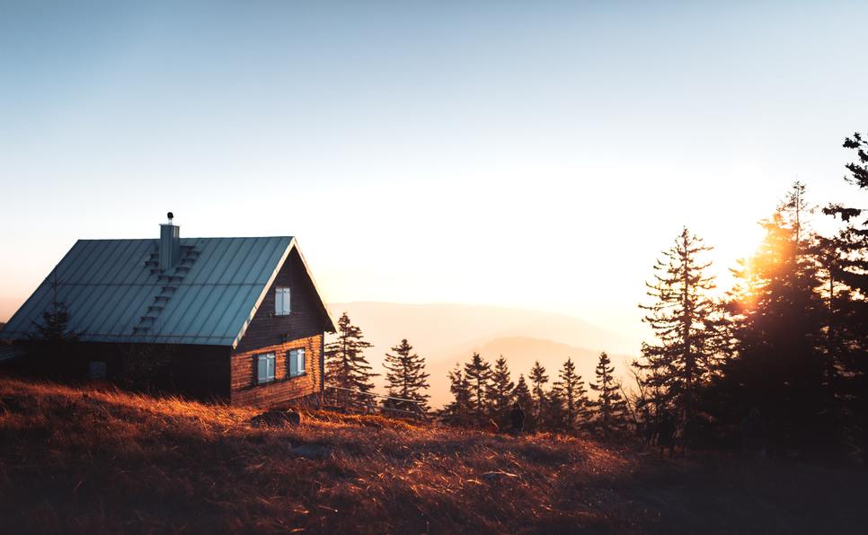 Cabin for writing residencies overlooking lake and forest